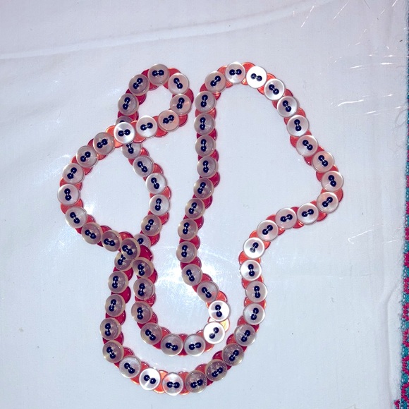 Mid-Century Modern Two-Sided/ Reversible 30” Endless Button-N-Beads NECKLACE - Picture 3 of 4
